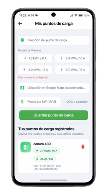 Mis puntos de carga